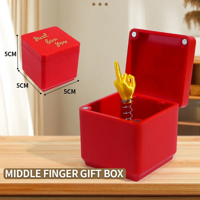 Lustiges Weihnachts Prank Geschenk Mittelfinger in Geschenkbox