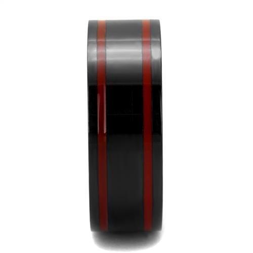 TK2407 - IP Black(Ion Plating) Stainless Steel Ring with Epoxy in
