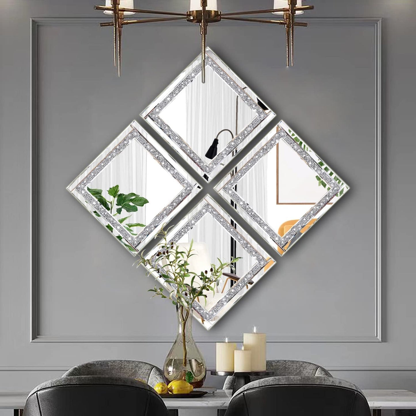 Crystal Crush Wall Mirror Set 