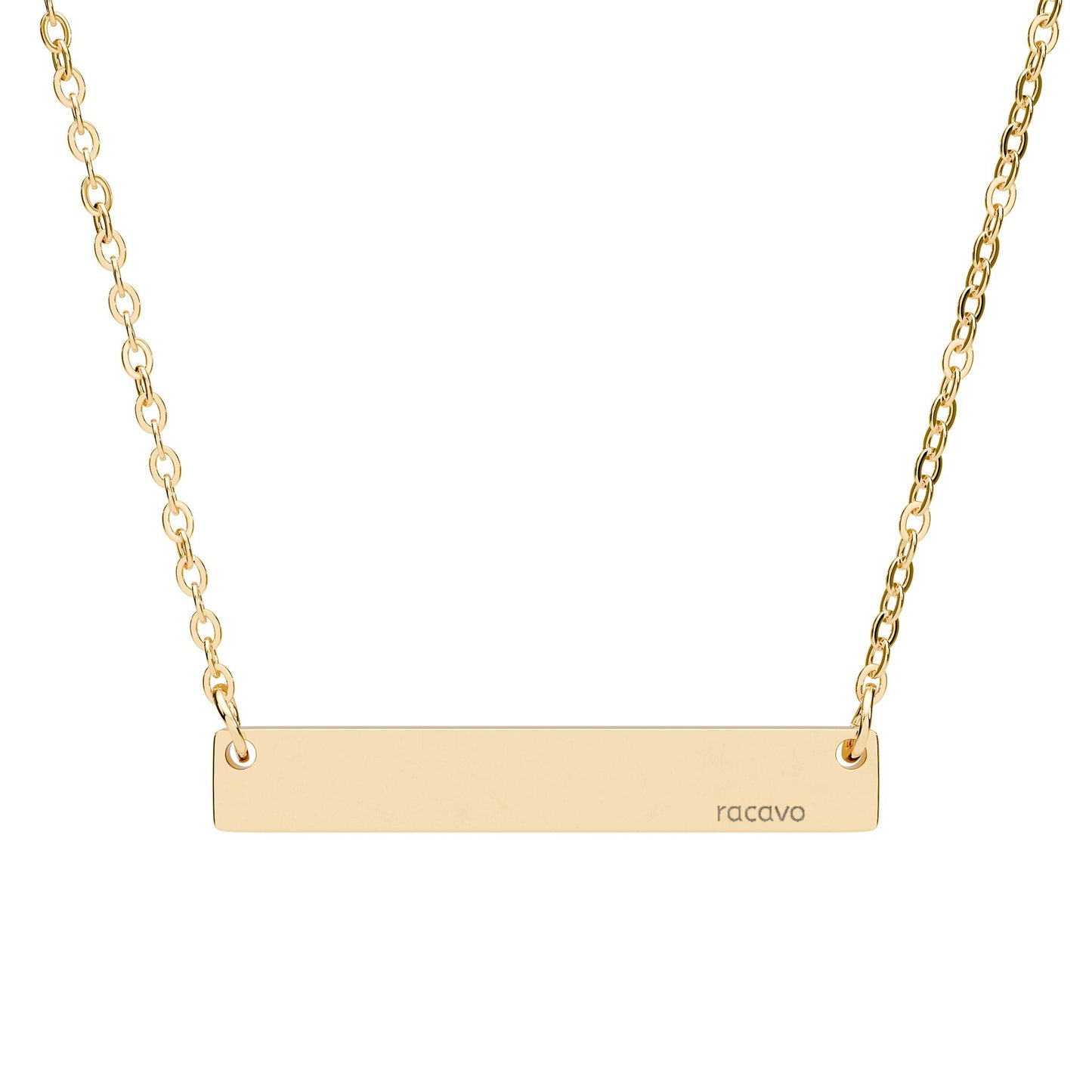 Filigrane Gravur Halskette mit horizontalem Edelstahl Bar