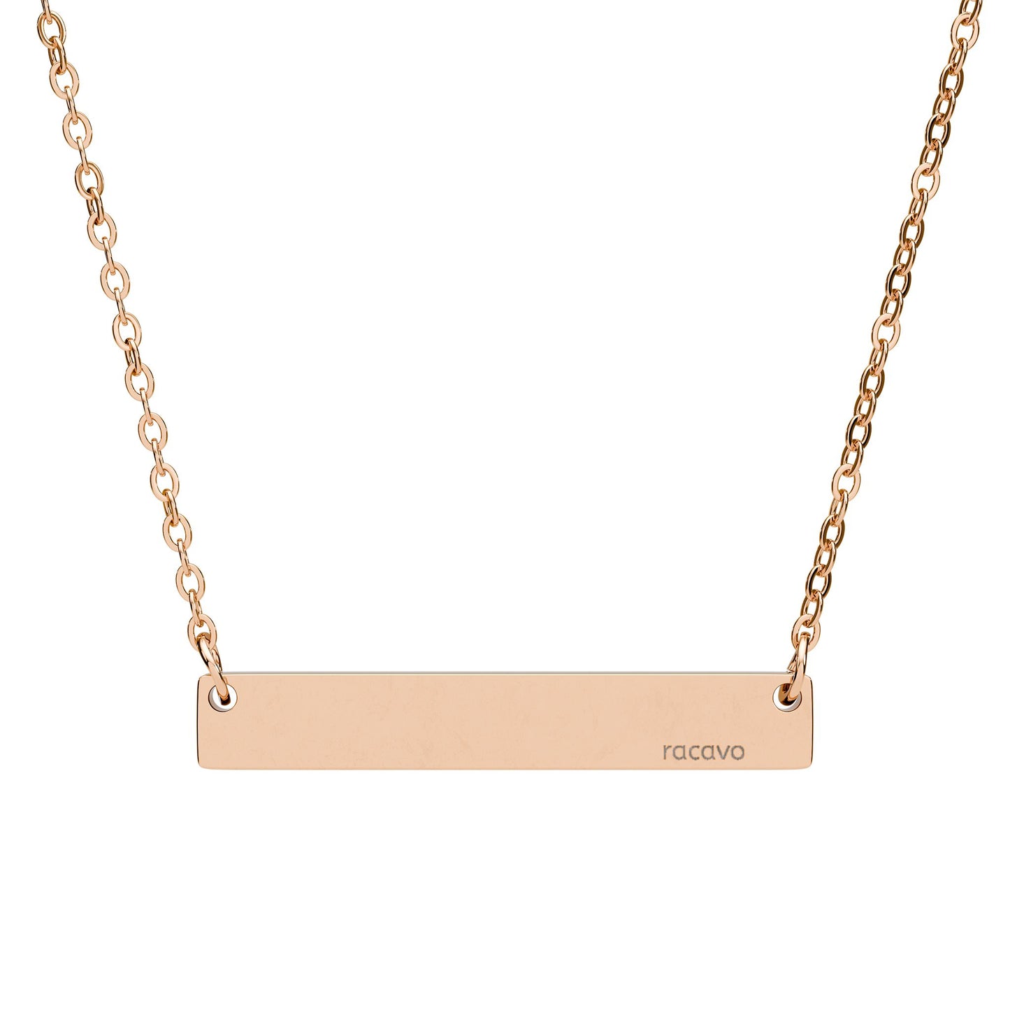 Filigrane Gravur Halskette mit horizontalem Edelstahl Bar