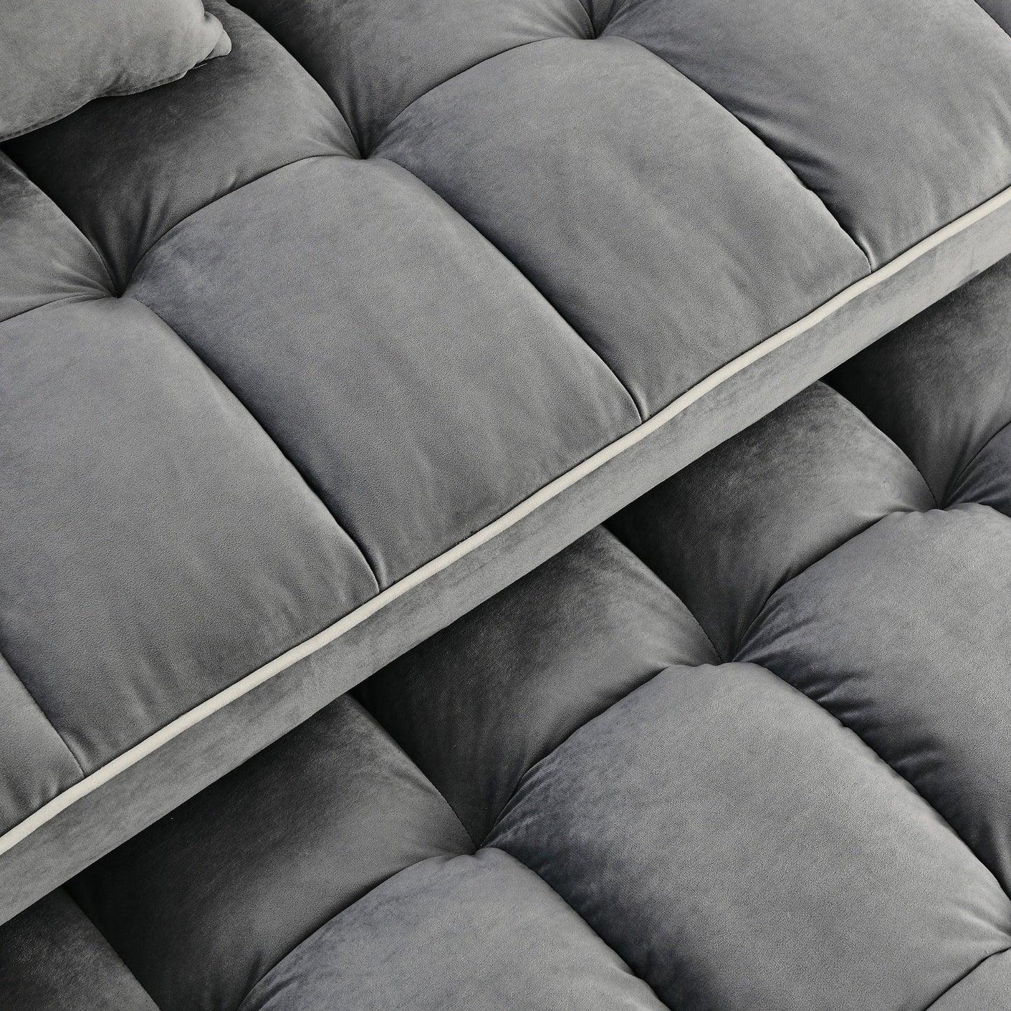 Two-seater sofa bed grey