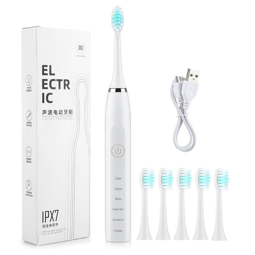 Electric toothbrush with 6 modes and 4 speeds 