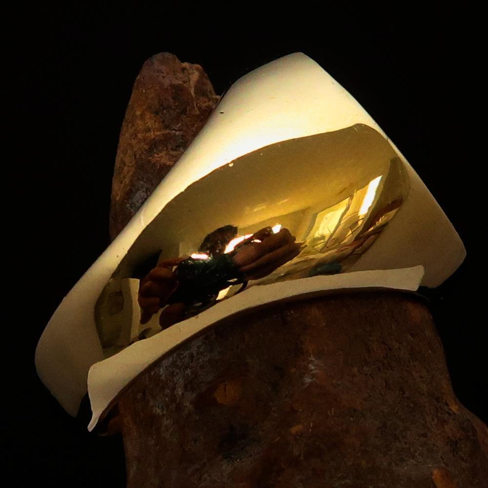 خاتم رجالي من النحاس الصلب عليه رمز الله باللون الأخضر