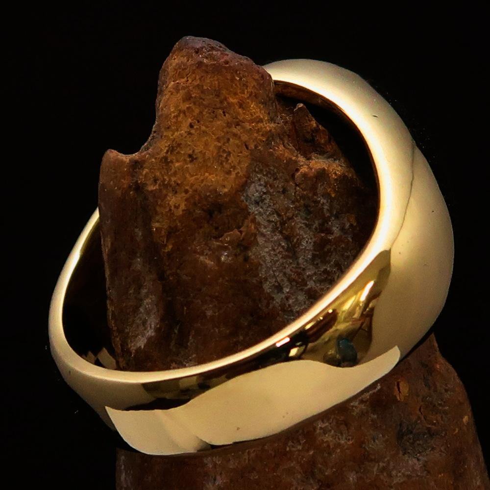 خاتم رجالي من النحاس الصلب عليه رمز الله باللون الأخضر