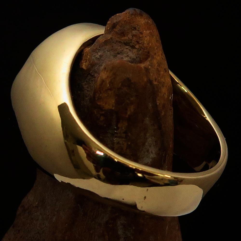 خاتم رجالي من النحاس الصلب عليه رمز الله باللون الأخضر