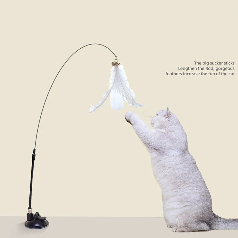 عصا لعبة للقطط مع حامل شفط قوي