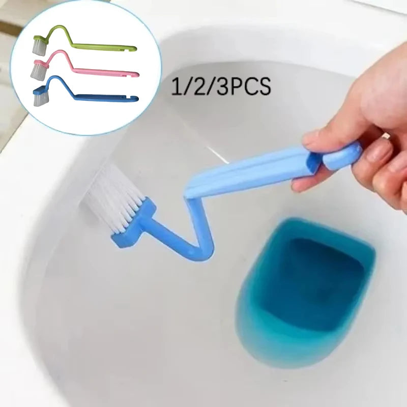 Curved toilet brush with long handle 