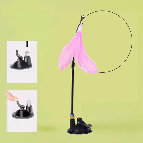 عصا لعبة للقطط مع حامل شفط قوي