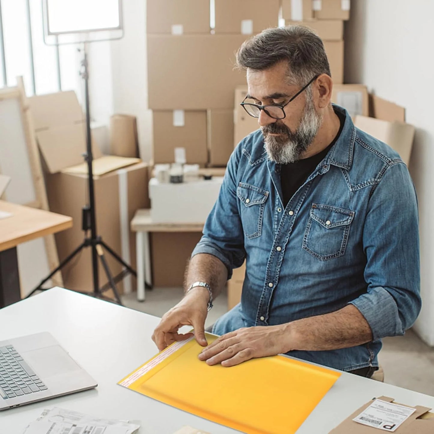 أكياس بريدية من كرافت - ذاتية اللصق ومبطنة