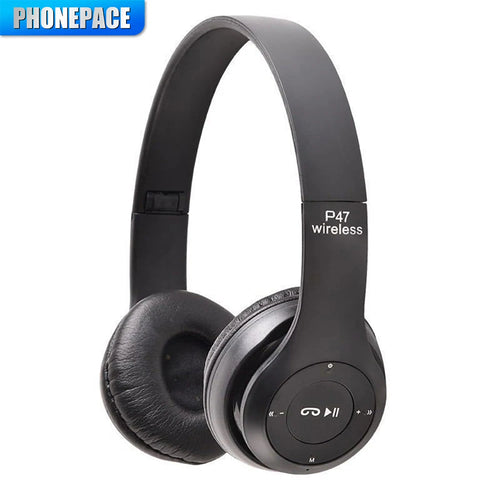 P47 Bluetooth 5.0 Foldable Wireless Headphones with Microphone 