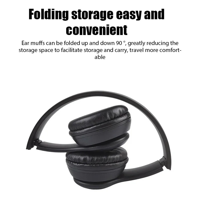 P47 Bluetooth 5.0 Foldable Wireless Headphones with Microphone 