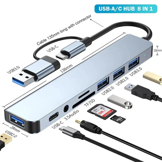 محطة إرساء USB-C 8 في 1 
