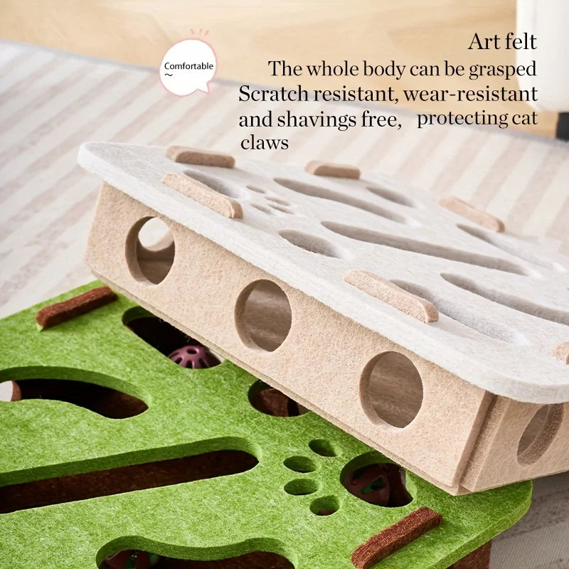 Katzenspielzeug aus Filz mit Puzzle Box