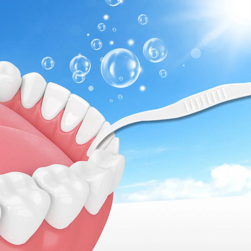 أعواد خيط تنظيف الأسنان في حقيبة سفر 