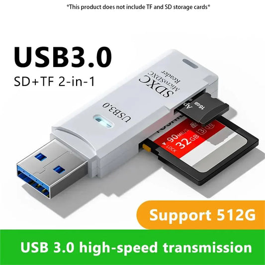 قارئ بطاقات متعدد الوظائف 2 في 1 USB 3.0/2.0 