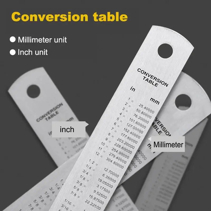 Deli Stainless Steel Ruler – Straight Rulers in Three Sizes 