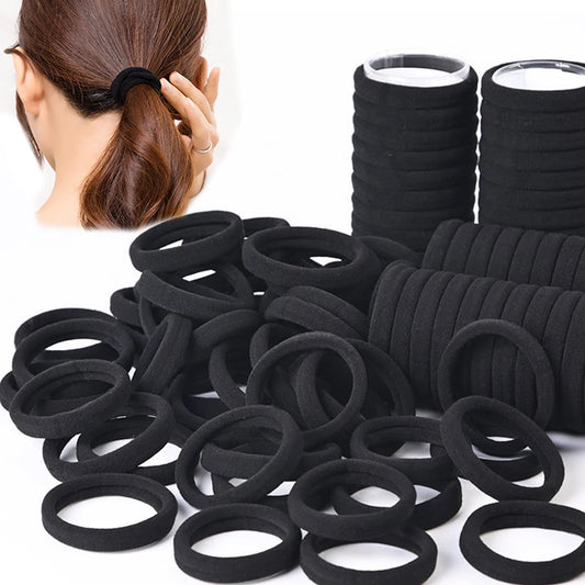 Black hair ties 50/100 pieces – High elasticity 