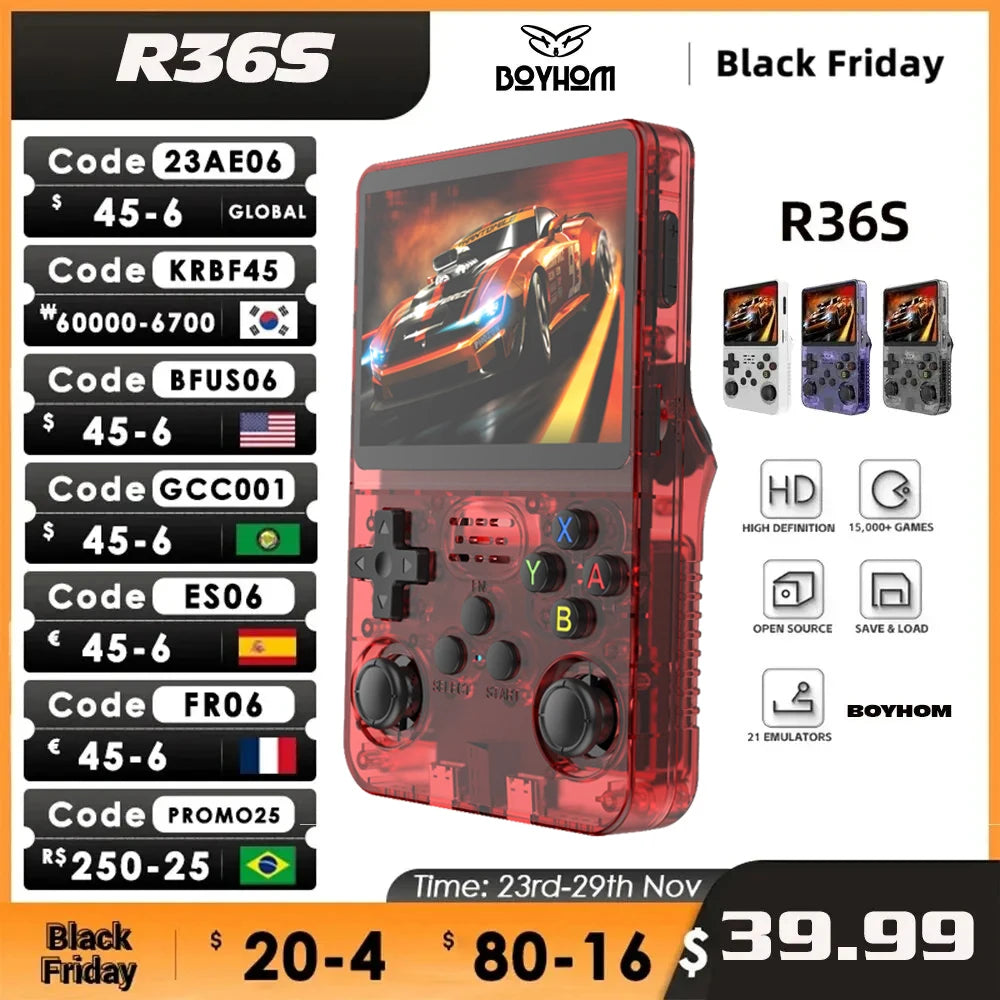 وحدة تحكم الألعاب المحمولة R36S 