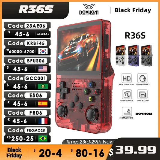 R36S Handheld Game Console