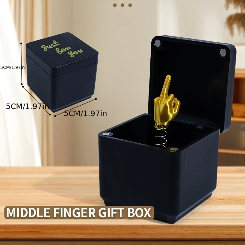 Lustiges Weihnachts Prank Geschenk Mittelfinger in Geschenkbox