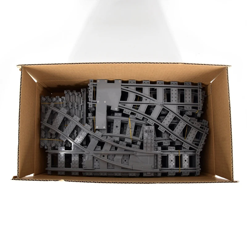 MOC City Eisenbahn Schienen Set Gerade Gebogen Weiche