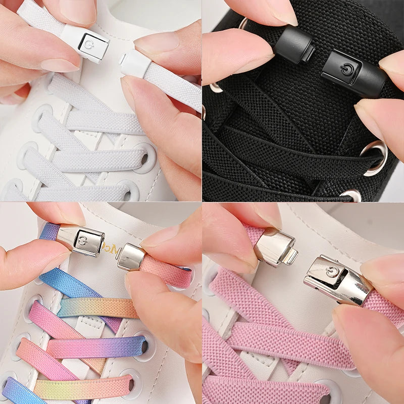 Shoelaces with metal clasp 