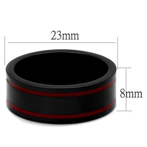 TK2407 - IP Black(Ion Plating) Stainless Steel Ring with Epoxy  in