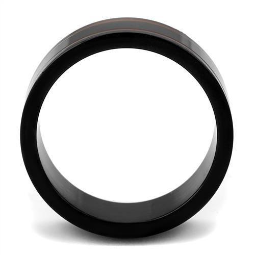 TK2407 - IP Black(Ion Plating) Stainless Steel Ring with Epoxy  in