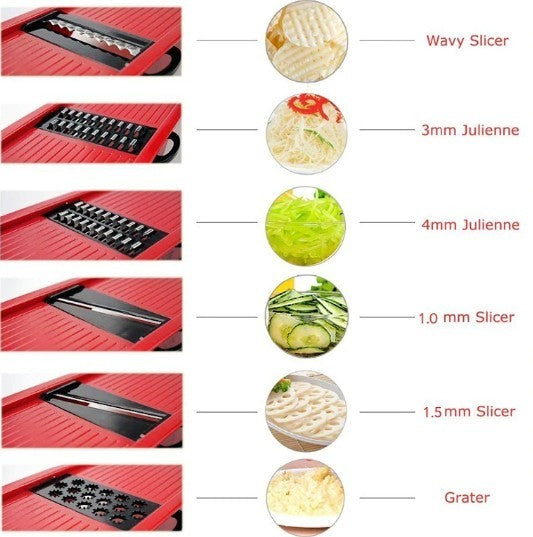 Vegetable slicer 6 in 1 stainless steel 