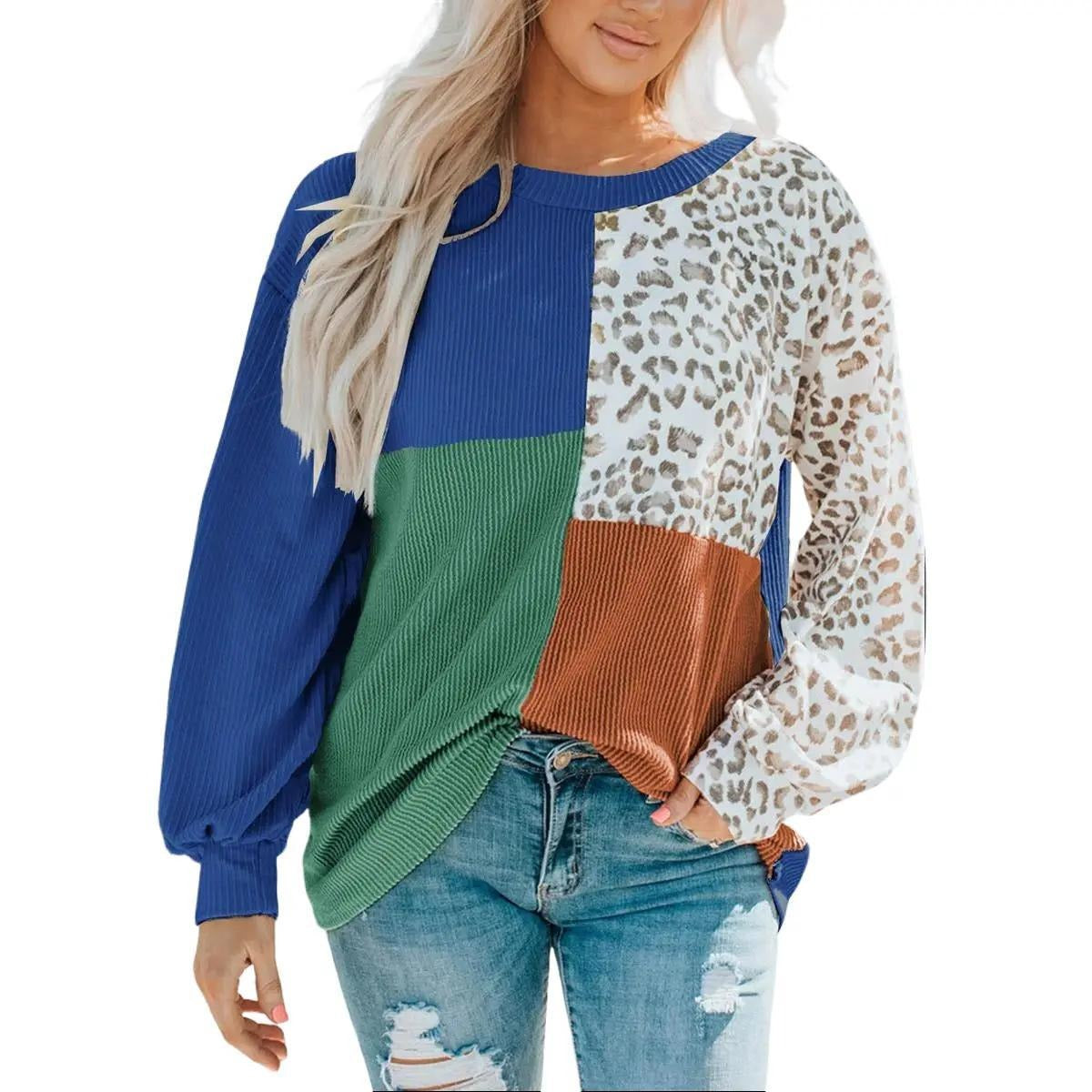 Leopard Colorblock Ripp Longsleeve