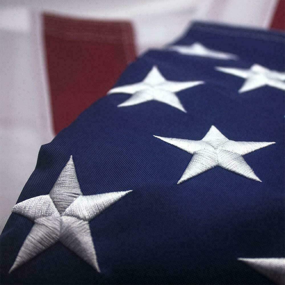 Outdoor USA Flag – Embroidered Stars, Heavy Duty, UV Resistant 