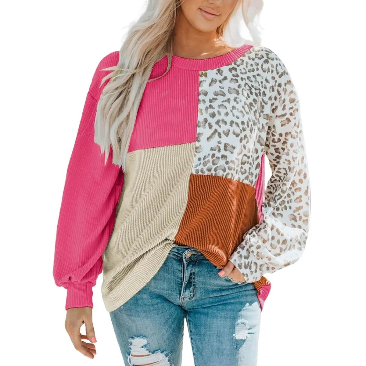 Leopard Colorblock Ripp Longsleeve