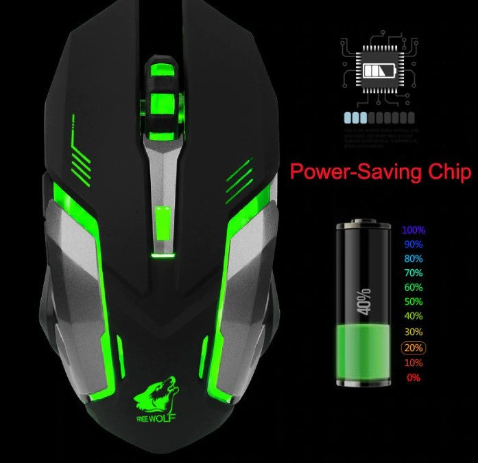 X7 Rechargeable Wireless Gaming Mouse with LED Lighting 