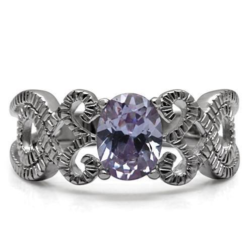 Ring – Stainless steel with light amethyst zirconia 