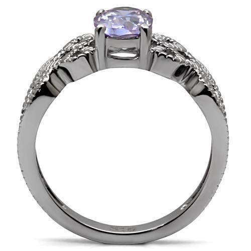Ring – Stainless steel with light amethyst zirconia 